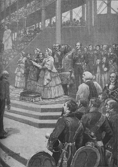 'The Queen Opening The Crystal Palace', 1892. Artist: Henry Gillard Glindoni.