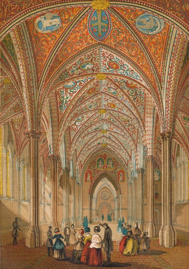 'Interior of the Temple Church', c1845, (1864). Artist: Unknown.