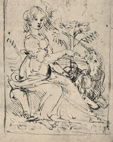 'Maiden with a Unicorn', c1478-1480 (1945). Artist: Leonardo da Vinci.