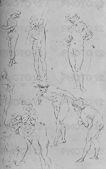 'Studies of Figures and a Group of Figures', c1500 (1945). Artist: Leonardo da Vinci.