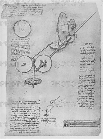 'Machine for Shaping Iron Rods for Making Cannon', c1480 (1945). Artist: Leonardo da Vinci.