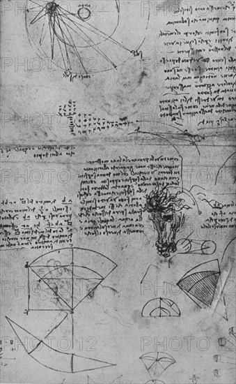 'Notes on Astronomy and Study of a Horse's Head', c1480 (1945). Artist: Leonardo da Vinci.