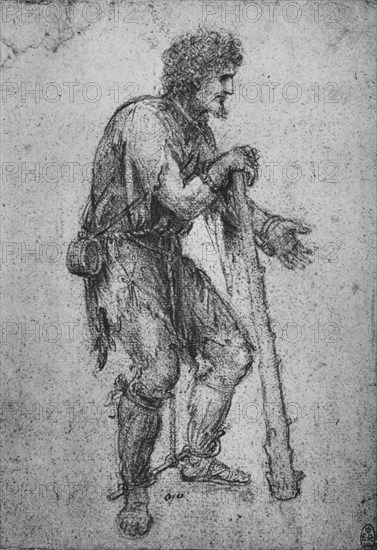 'A Man with a Club and Shackled Feet', c1480 (1945). Artist: Leonardo da Vinci.