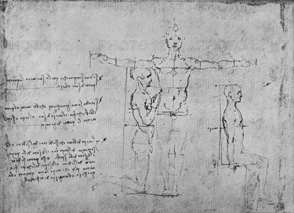 'Studies of the Proportions of Three Figures', c1480 (1945). Artist: Leonardo da Vinci.