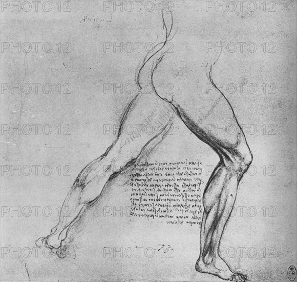 'Study of the Legs of a Man Lunging to the Right', c1480 (1945). Artist: Leonardo da Vinci.