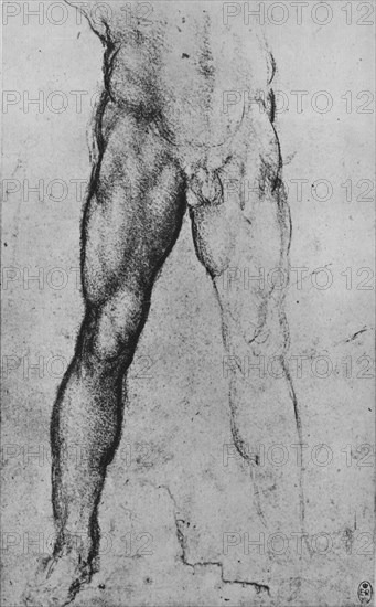 'Study of the Lower Half of a Nude Man Facing to the Front', c1480 (1945). Artist: Leonardo da Vinci.