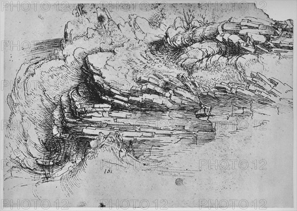 'Study of Rock Formations', c1480 (1945). Artist: Leonardo da Vinci.