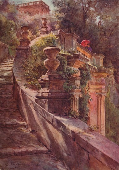 'La Scallea Delle Sfinge, Villa D'Este', c1900 (1913). Artist: Walter Frederick Roofe Tyndale.