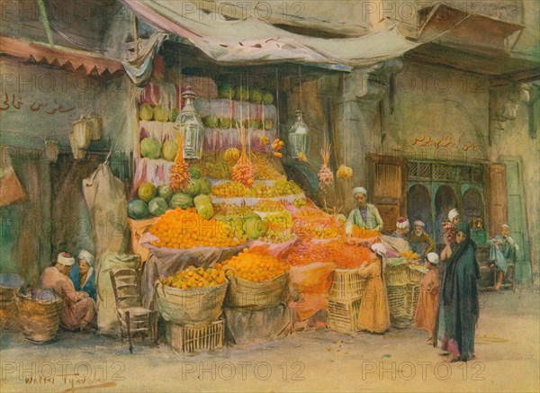 'A Fruit-Stall at Bulak', c1905, (1912). Artist: Walter Frederick Roofe Tyndale.