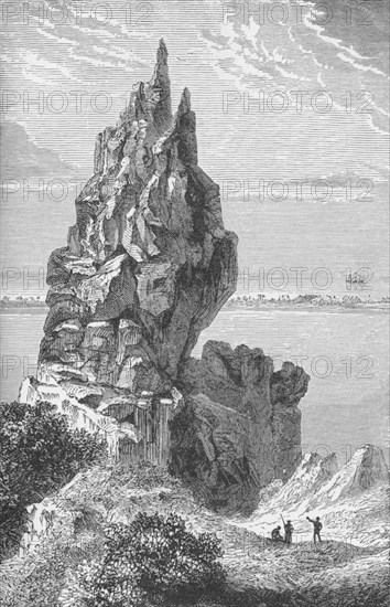 'Peak and Barrier-Reef of Borabora', c1885, (1890). Artist: Robert Taylor Pritchett.