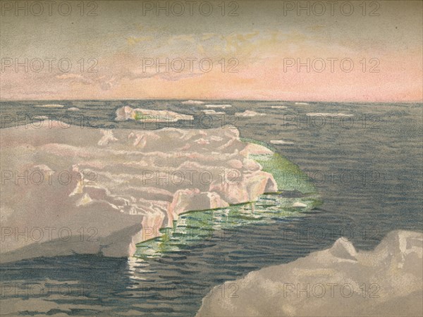 'At Sunset, 22nd September 1893. Water-Colour Sketch', 1893, (1897). Artist: Fridtjof Nansen.