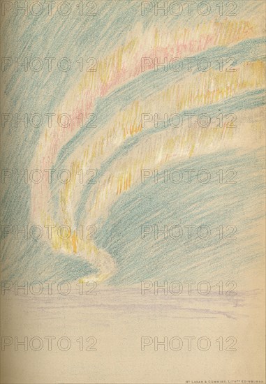 'Streamers of Aurora Borealis, 28th November 1893. Pastel Sketch', 1893 (1897). Artist: Fridtjof Nansen.