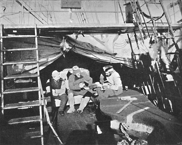 'Workshop on deck. July, 1895', (1897). Artist: Unknown.