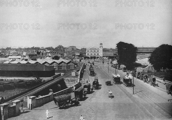 'View Towards the Pettah or Native Quarter, Colombo, Showing Khan Clock Tower', c1890, (1910). Artist: Alfred William Amandus Plate.