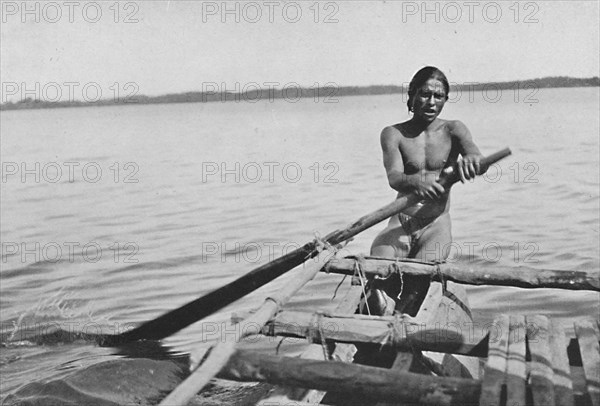 'Fisherman on his Canoe', c1890, (1910). Artist: Alfred William Amandus Plate.