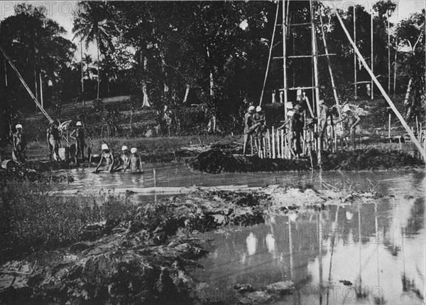 'Gem Mining, Ceylon', c1890, (1910). Artist: Alfred William Amandus Plate.