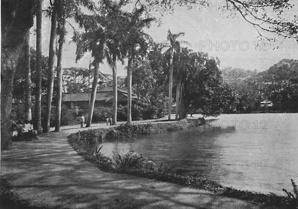 'Kandy Lake and Drive', c1890, (1910). Artist: Alfred William Amandus Plate.