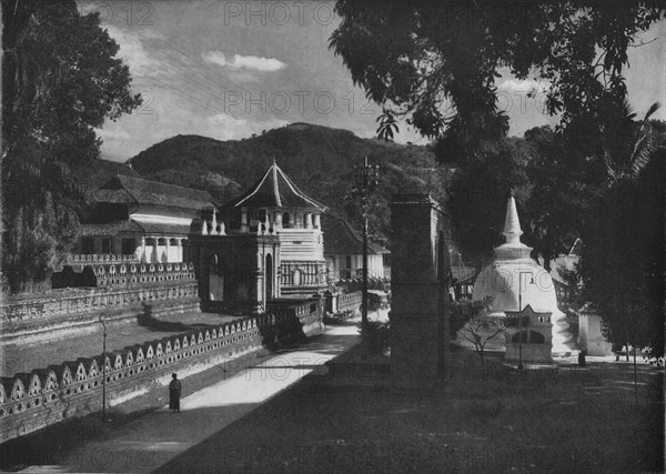 'The Temple of the Holy Tooth and Dagoba, Kandy, Ceylon', c1890, (1910). Artist: Alfred William Amandus Plate.