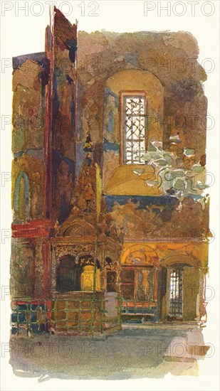 'Interior of the Church of St. Nicholas, Yaroslav', c1900, (1905). Artist: Georges Kossiakoff.