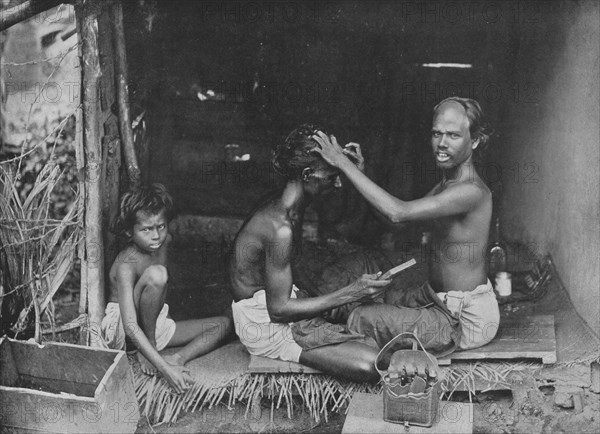 'A Ceylon Shave', c1890, (1910). Artist: Alfred William Amandus Plate.