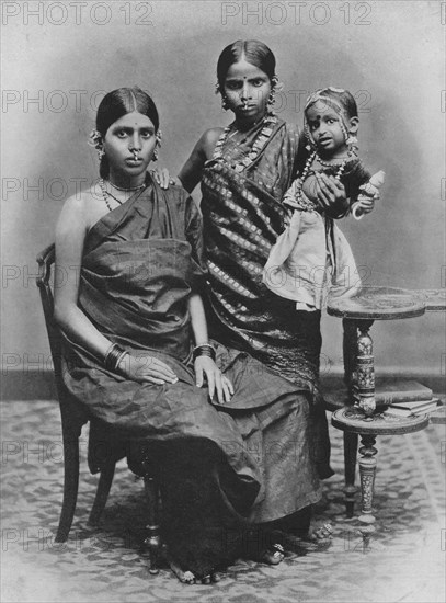 'Tamil Ladies with Far and Toe Ornaments', c1890, (1910). Artist: Alfred William Amandus Plate.