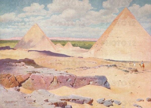 'The Pyramids of Gizeh from the Desert', c1880, (1904). Artist: Robert George Talbot Kelly.