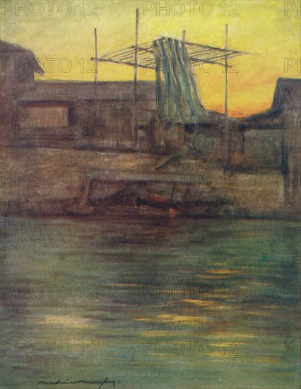 'A Back Canal, Osaka', c1887, (1901). Artist: Mortimer L Menpes.