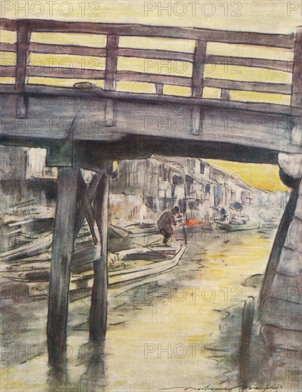 'A Canal in Osaka', c1887, (1901). Artist: Mortimer L Menpes.
