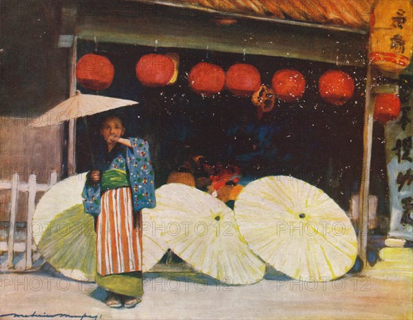 'Umbrellas and Commerce', c1887, (1901). Artist: Mortimer L Menpes.