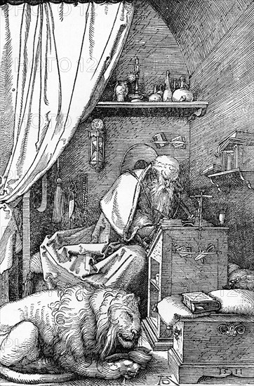'St. Jerome in His Cell', 1511, (1906). Artist: Albrecht Durer.