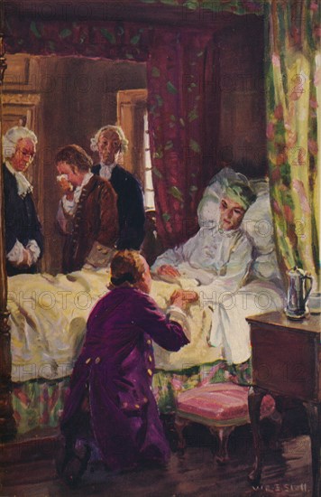 'Jones flung himself at his benefactor's feet', c1800, (1934). Artist: WRS Scott.