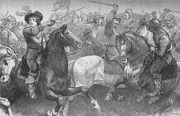 'Prince Rupert at Edgehill', 23 October 1642, (c1880). Artist: Unknown.