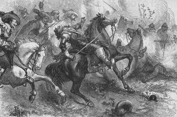 'Death of Falkland, at Newbury', 20 September 1643, (c1880). Artist: Unknown.