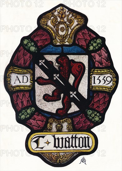 'The Arms of Thomas Watton', c1900, (1936). Artist: Unknown.