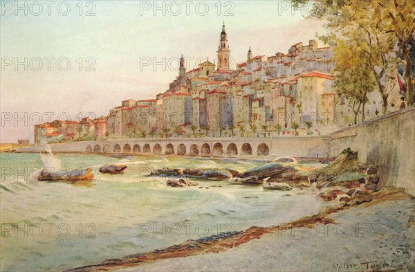 'Mentone, from Garavan', c1910, (1912). Artist: Walter Frederick Roofe Tyndale.