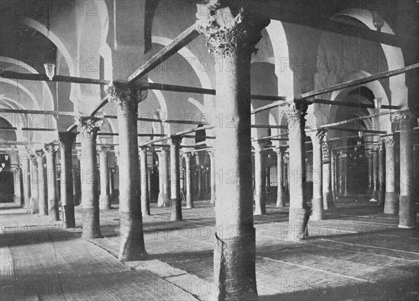 'Kairouan. Interior of the Grande Mosque', c1913. Artist: Charles JS Makin.