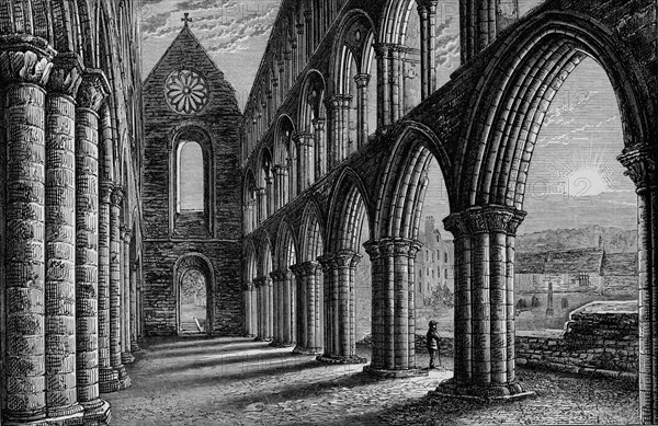 'Nave Looking West', Jedburgh Abbey, c1880, (1897). Artist: Alexander Francis Lydon.