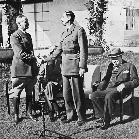 ''Henri Giraud and de Gaulle during the Casablanca Conference, January, 1943, (1945). Artist: Unknown.