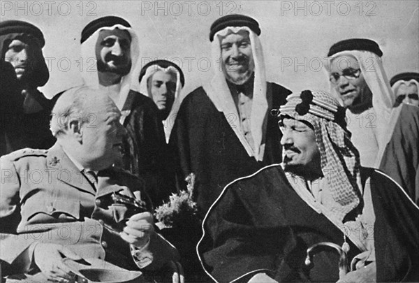 'Among other Middle East rulers, King Ibn Saud, of Saudi Arabia', 1945. Artist: Unknown.