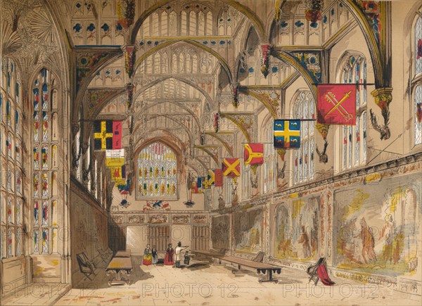 'Wolsey's Hall, Hampton Court', 1845. Artist: Unknown.