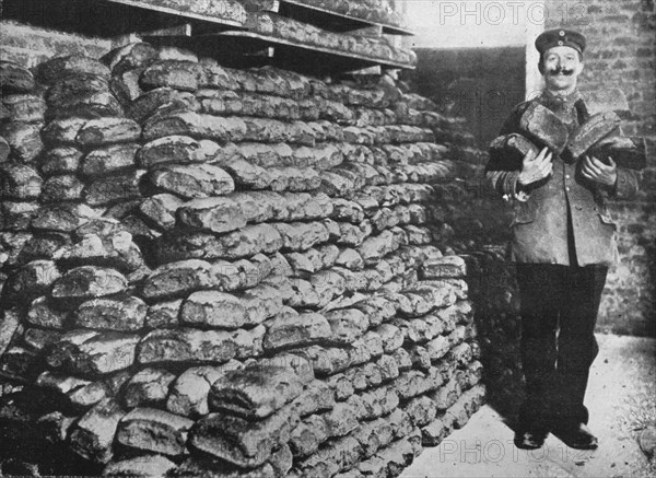 'A store of war bread for the German troops', 1915. Artist: Unknown.