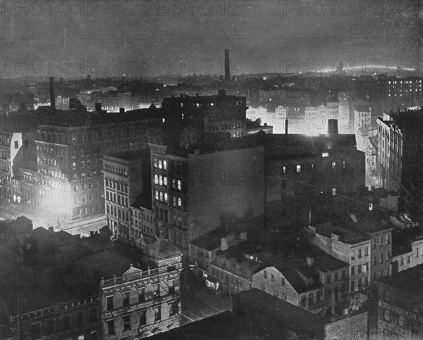 'A view of New York at night', 1915. Artist: Unknown.