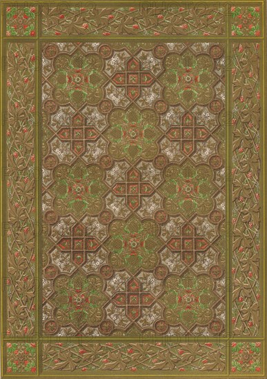 'An Embossed Leather Panel' by Habenicht, Vienna', 1863.  Artist: Robert Dudley.