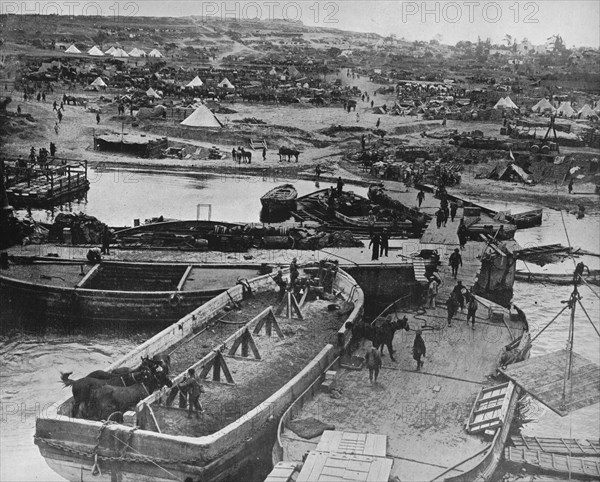 'Landing beach at Sedd el Bahr, as British troops arrived on the Peninsula', 1915. Artist: Unknown.