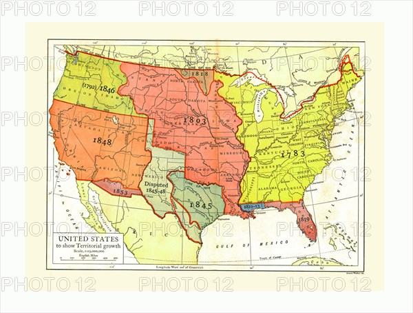 Growth map of United States, c1910s. Artist: Emery Walker Ltd.