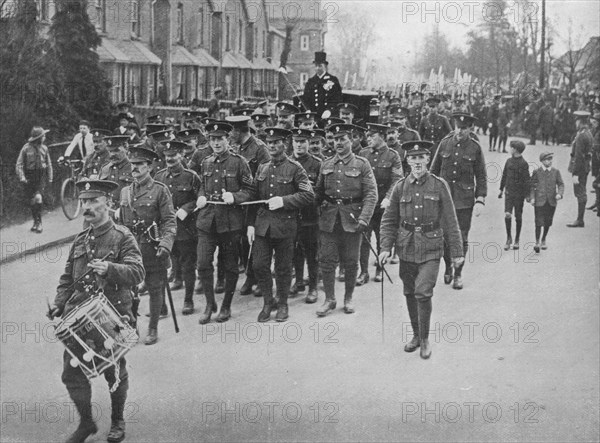 'Sergeants hauling the bridal coach from the church', 1915. Artist: Unknown.