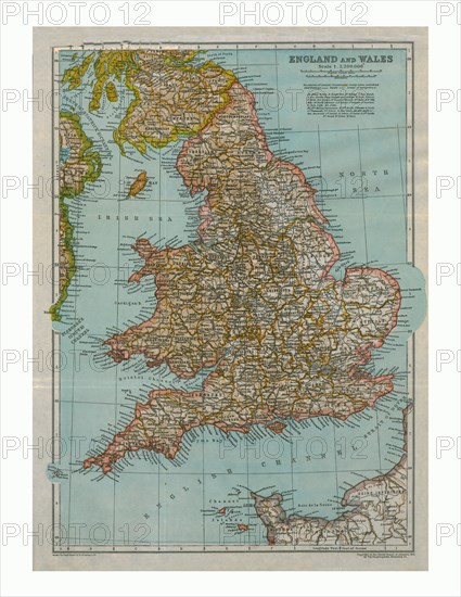 Map of England and Wales, c1910. Artist: Gull Engraving Company.