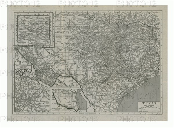 Map of Texas, USA, c1910s. Artist: Emery Walker Ltd.