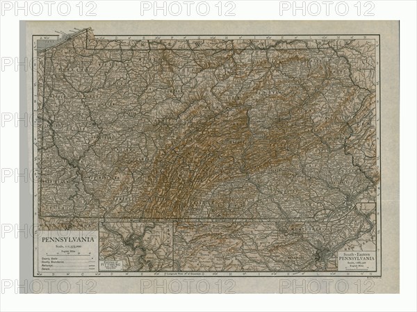 Map of Pennsylvania, 1910. Artists: Emery Walker Ltd, Emery Walker.