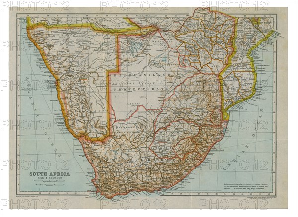 'Map of South (Southern) Africa, c1910. Artist: Gull Engraving Company.
